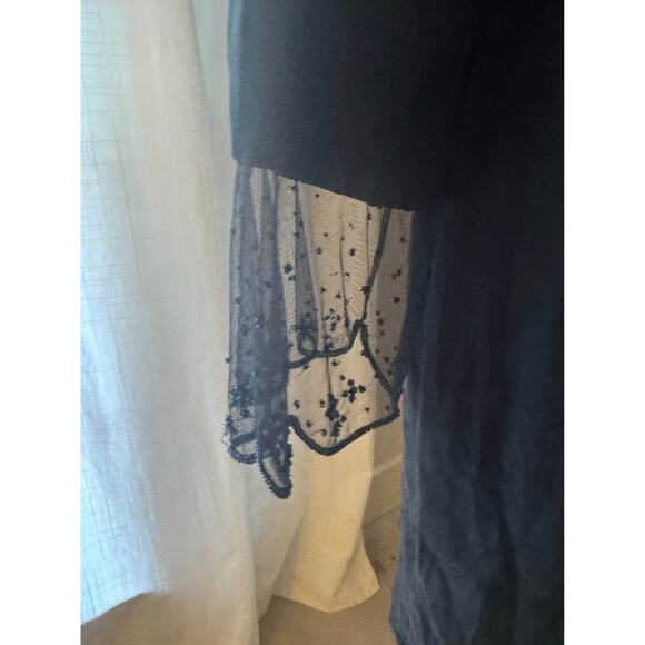 Eva Chun Women’s Size 12 Vintage Black 100% Silk Lace Sleeve Dress - Picture 6 of 9